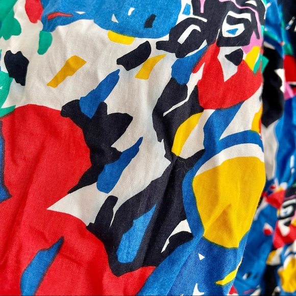 Vintage Guy LaRoche Paris Peplum Colorful Blazer Pop Art Graffiti 80s 90s Top - Picture 10 of 11